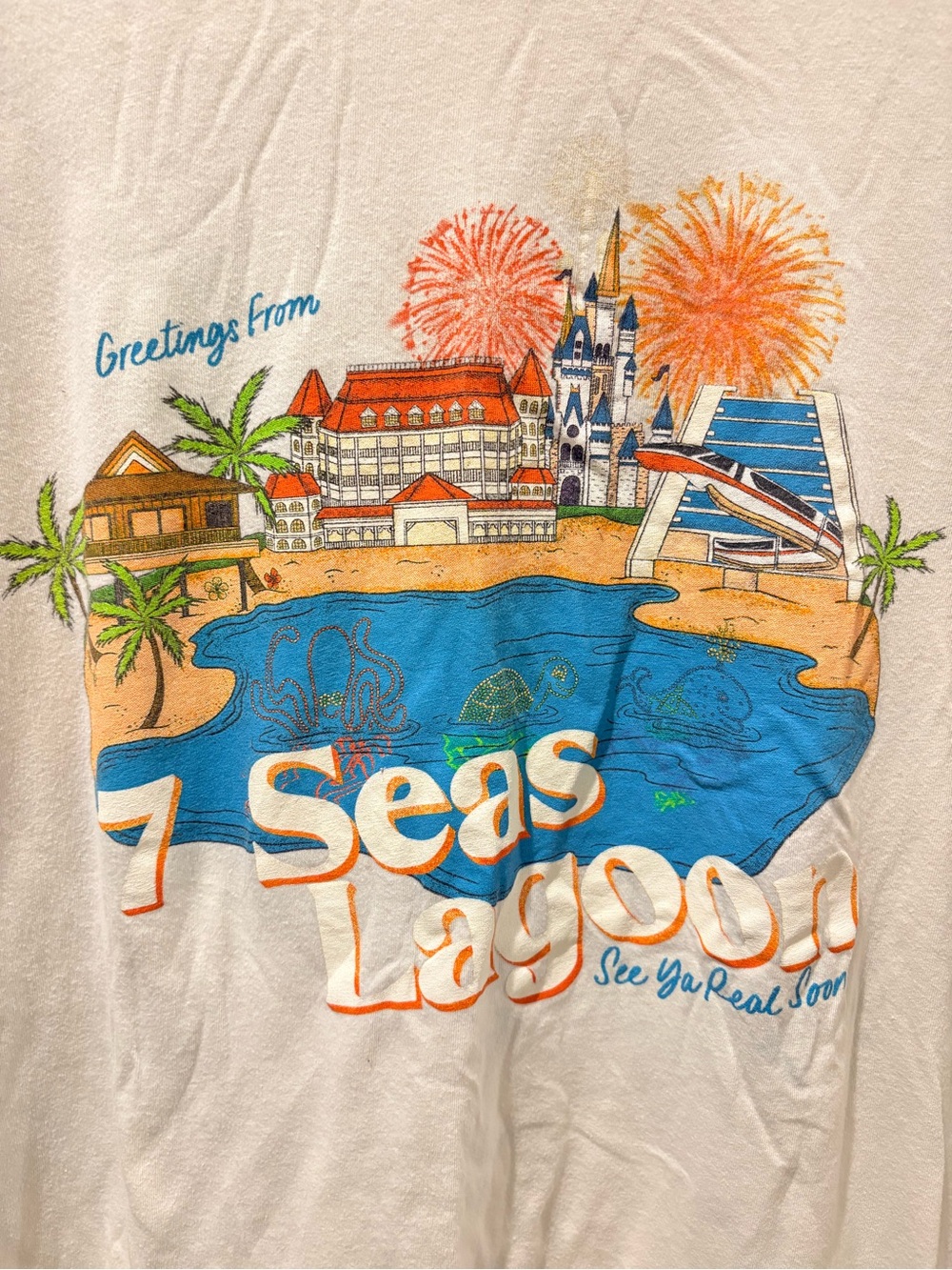 Disney 7 Seas Lagoon Graphic Tee - White/Blue